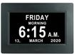 Non-branded 7-inch LCD digital clock, alarm clock for seniors, electronic calendar clock, meal reminder - Black
