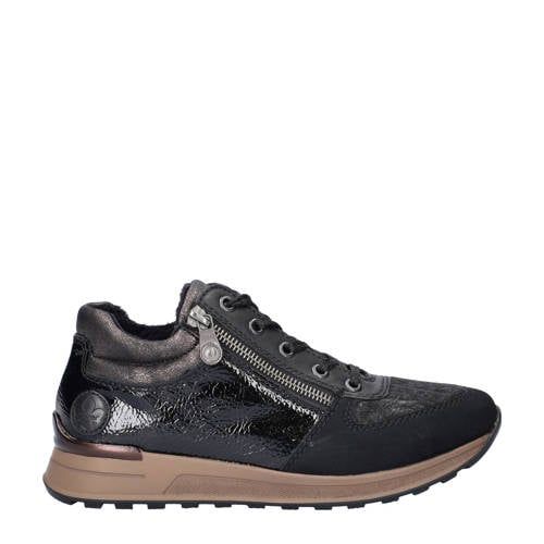 Rieker Gevoerde Lak Sneakers Zwart