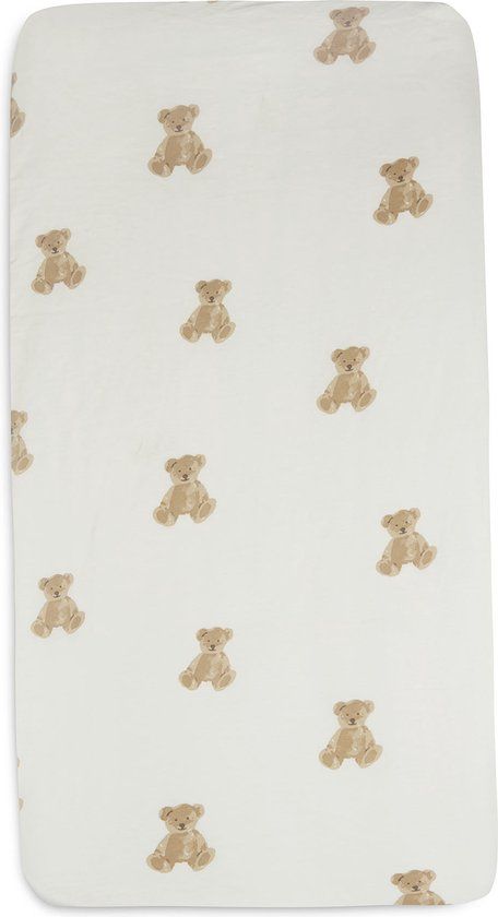 Jollein Jersey Wieg Hoeslaken - Teddy Bear - Katoen - 40/50x80/90cm
