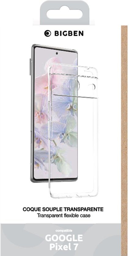 Bigben Connected, Hoesje geschikt voor Google Pixel 7 - Flexibel SiliSoft Anti-Vergeling, Transparant