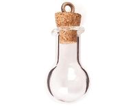 INNSPIRO Hanger glas ronde fles transparant met kurksluiting 14x28mm