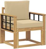 vidaXL Buitensofa Polyester Wit en Beige