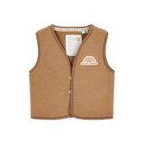 Little Dutch teddy gilet avec patchs - marron
