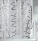 Spirella Bizarre Douchegordijn Zilver - PEVA Douchegordijnen 180x200 cm - Waterafstotend met Decoratief Zilverpatroon
