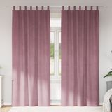 vidaXL Gordijnen 2 st donkerroze 140 x 260 cm fluweel