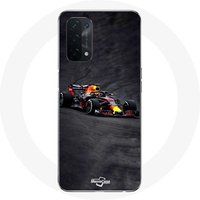 Maniacase Etui voor Oppo A74 5G Formule 1 Max Verstappen F1 zwart rood en geel
