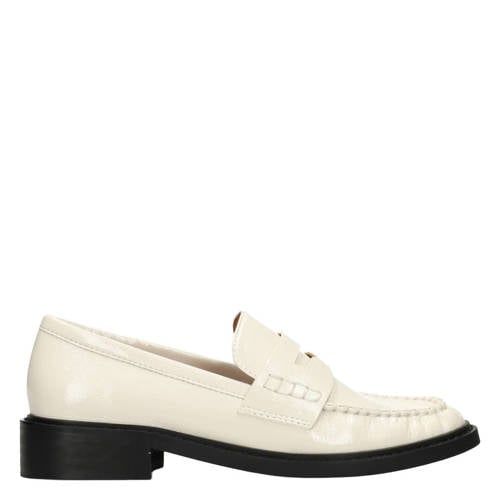 POSH by Poelman Bella lakleren loafers met blokhak wit