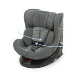 Foppapedretti FP360 Quick i-Size 360° draaibare zitting voor kinderen van 40 tot 150 cm lichaamslengte 0-12 jaar ECE R129 conform Dualfix bevestiging (Isofix en niet), Safe Body Protection, grijs