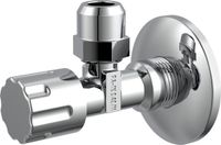 KIRCHHOFF Hoekstopkraan - 1/2"BU x 3/8"BU x 10 mmQ - Met Duwrozet - Zelfdichtend - Messing - Chroom