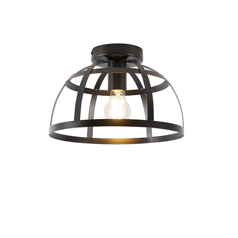 QAZQA Industriele plafondlamp zwart - Boula