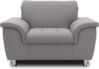 DOMO. collection Franzi fauteuil, gestoffeerde set, hoge rugleuning met nekfunctie, beklede stoel, grijs, 120x105x81 cm