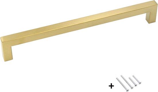 Handgreep Goud 26,8 cm | Vierkant | 256mm | Gouden Handgrepen