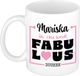 Bellatio Decorations Naam mok Mariska - wit - Fabulous - keramiek - 300 ml - cadeau collega beker