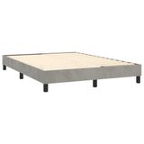 vidaXL Boxspringbed met matras en LED-verlichting, fluweel, lichtgrijs, 140x200 cm
