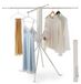 Tringle à linge Tringle à linge - Étendoir pliable - Extensible - Stable - Fabriqué en acier au carbone - Avec clips de socle et support de chaussures - Blanc, modèle standard