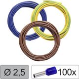 Quadrios 25CW124 Enkele ader LiFY 2.5 mm² Blauw, Bruin, Geel-groen 1 set(s)