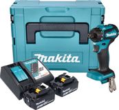 Makita DDF 083 RGJ accuboormachine 18 V 40 Nm 1/4'' borstelloos + 2x accu 6.0 Ah + lader + Makpac