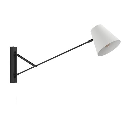 EGLO Forcadet Wandlamp - E27 - 40,5 cm - Zwart|Grijs - Staal