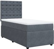vidaXL Boxspring met matras fluweel donkergrijs 100x200 cm