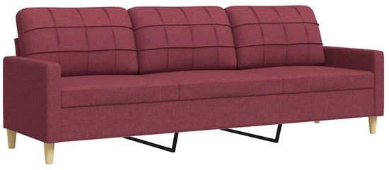 vidaXL Driezitsbank 210 cm stof wijnrood