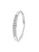 Lucardi Dames Ring met 9 diamanten 0,02ct - Ring - Cadeau - 14 Karaat Goud - Witgoud