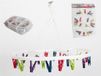 Merkloos Wasgoed droogcarrousel/droogmolen - 20 clips/knijpers - multi kleuren - kunststof - 29 x 42 cm
