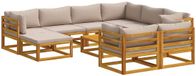 vidaXL Canapé 2 places Taupe Bois d'acacia massif