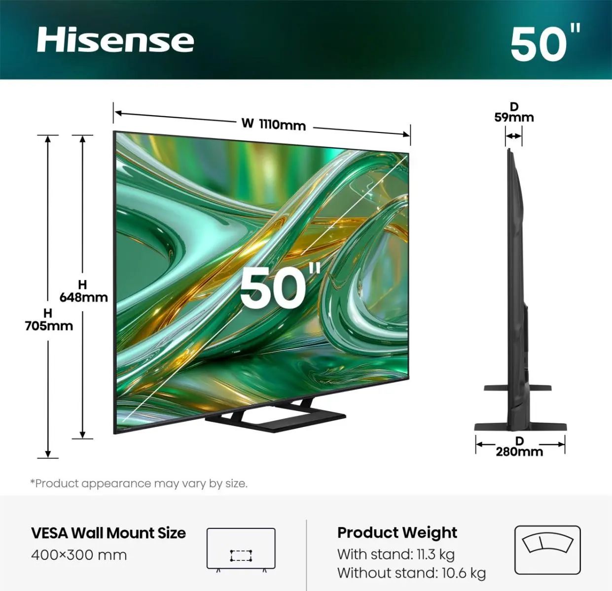 Hisense 50E8S / SmartTV / 50 inch / 2026