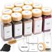 PromoHome Set de pots à épices carrés - Lot de 12 hermétiques avec étiquettes