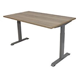 Euroseats Bureau Natuurlijk eiken met Grijs frame 620-840 x 1600 x 800 mm
