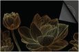 Dietrix Inductie beschermer 60x60 - Black en Gold - Gouden Bloemen lijnen