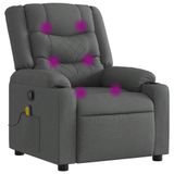 VidaXL Fauteuil de massage électrique Tissu Gris foncé