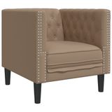 VidaXL Fauteuil Chesterfield-stijl Kunstleer Cappuccinokleurig