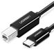 Ugreen 45034 USB-kabel USB 2.0 1 m USB B naar USB C Zwart