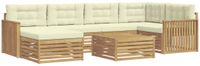 vidaXL - Buiten - bank - set - 7 - st - Wit - en - crèmekleurig