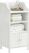 SoBuy Badkast - Opbergkast - Badmeubel - Smalle badkast met 3 legplanken en 2 deuren - Wit
