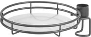 Merkloos Wan GmbH Extra plantenbord - Bloemenrek accessoire - Planten presenteren - Gepoedercoat metaal - 19 cm diameter - Grijs