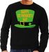 Bellatio Decorations Happy St. Patricksday sweater zwart heren - St Patrick's day kleding S