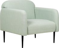 Beliani STOUBY Retro Fauteuil - Lichtgroen - Linnen - Met Lendesteun