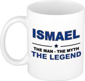 Bellatio Decorations naam cadeau mok - Ismael - man myth legend - koffiemok - 300 ml - collega - vaderdag
