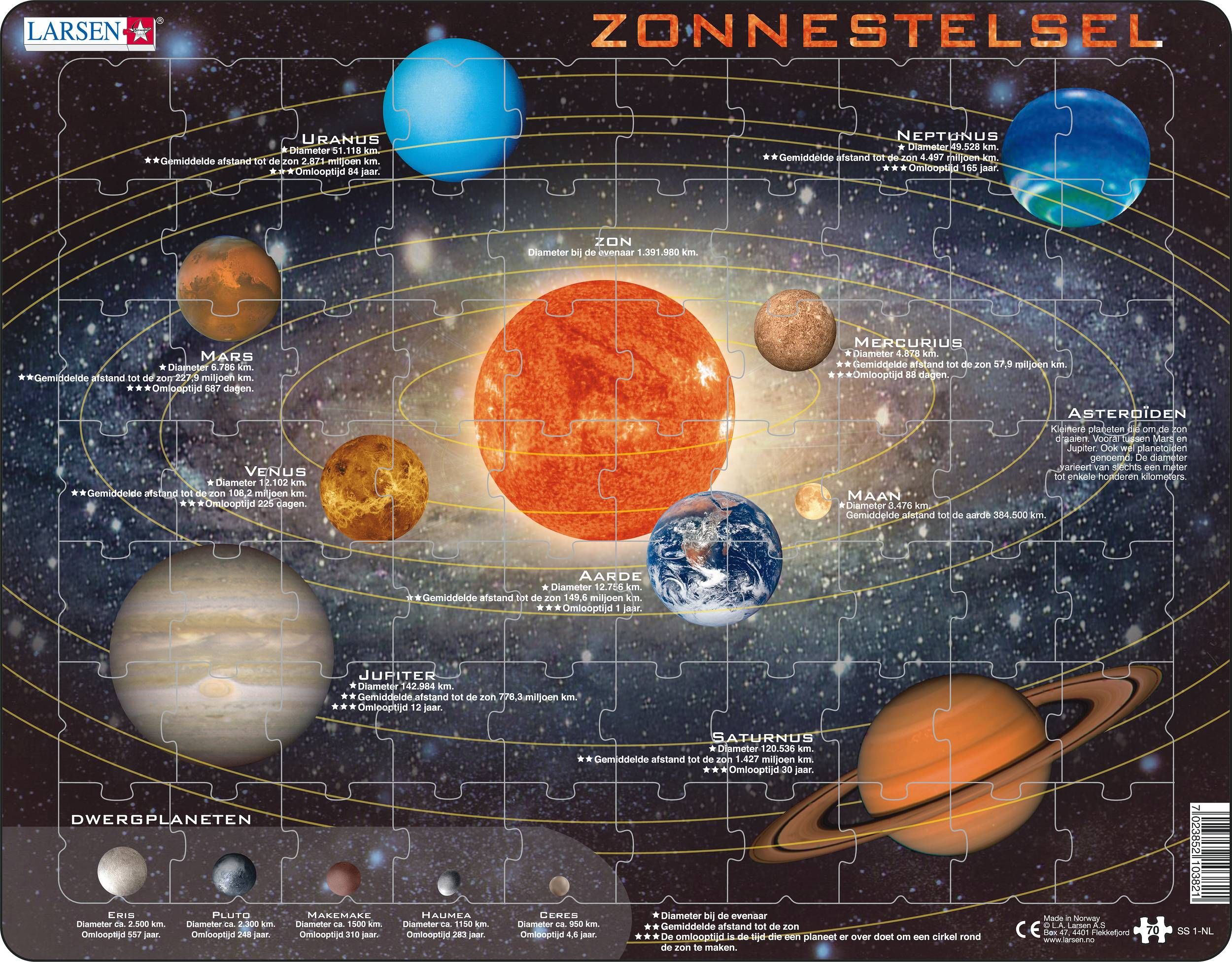 Larsen Maxi Het zonnestelsel 70 stukjes