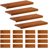 vidaXL - Trap - Tread - 20 - st - 80 - x - 30 - x - 2 - cm - Bruin - Massief - Eikenhout