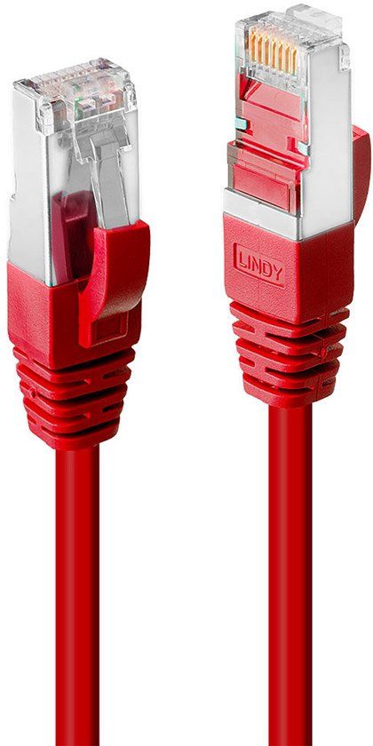 LINDY 45621 RJ45 Netwerkkabel, patchkabel 0.5 m Rood