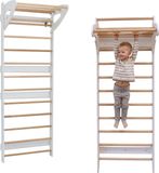 Małpiszon Houten wandklimrek gymnastiek voor kinderen voor binnen light xl