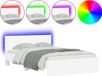 vidaXL Bedframe met hoofdeinde en LED, wit, 120x190 cm
