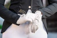 HKM Competition Gants d'équitation 1238 Blanc/rose L