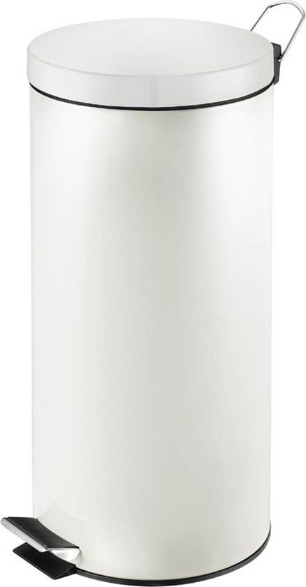 V-Part Pedaalemmer - 30 Liter - Wit - Rond - Met Pedaal