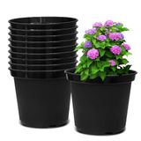RooTrimmer 3 gallon plastic kwekerijpotten, 25 cm ronde plantenpotten met drainagegaten, verpakking van 10 stuks plantpot voor buiten en binnenplanten, tuincadeaus voor vrouwen, zwart