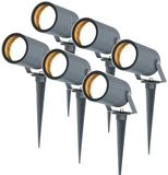 HOFTRONIC Set van 6 Spikey dimbare LED prikspots - Antraciet