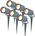 HOFTRONIC Set van 6 Spikey dimbare LED prikspots - Antraciet